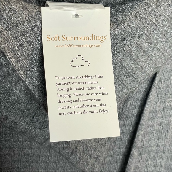 Soft Surroundings Miranda Wrap Wool Blend Sweater Comfy Cozy Lagenlook in Gray L - Picture 12 of 14
